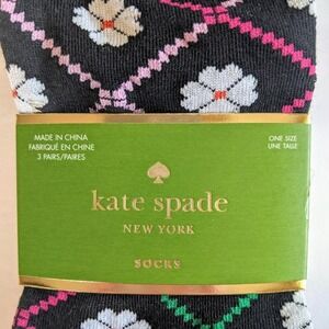 Kate Spade New York‎ Package of three pairs no-show socks New Flowers Stripes